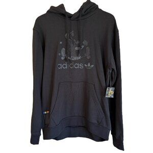 NEW Adidas x Disney Black Embroidered Goofy Hoodie & Pin RARE Men Size M